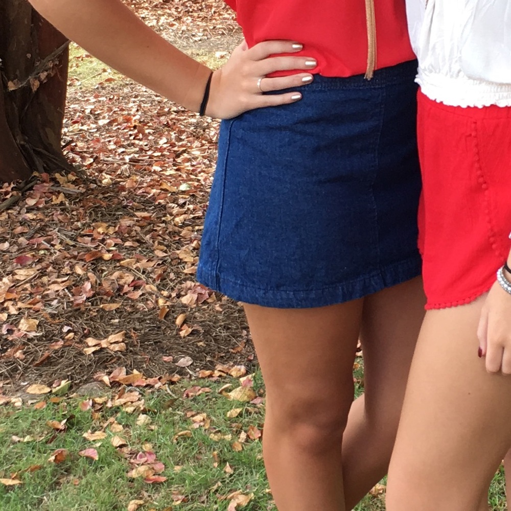 Denim mini skirt